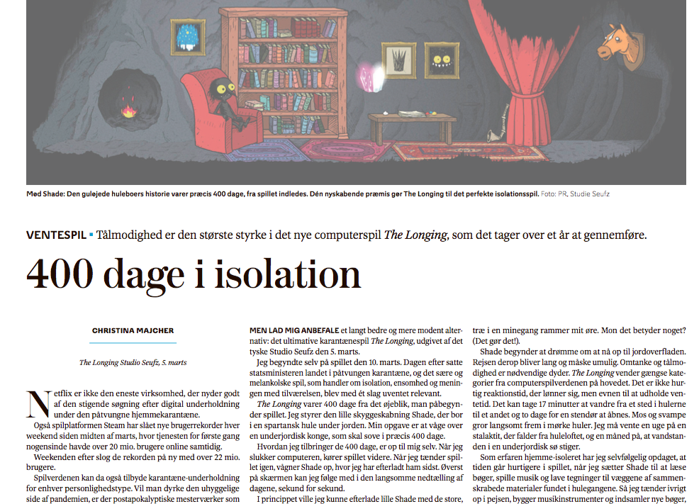 400 dage i isolation skærmbillede